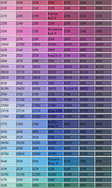 U Side Effect E-Version of PANTONE International Color Card