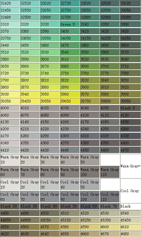 U Side Effect E-Version of PANTONE International Color Card